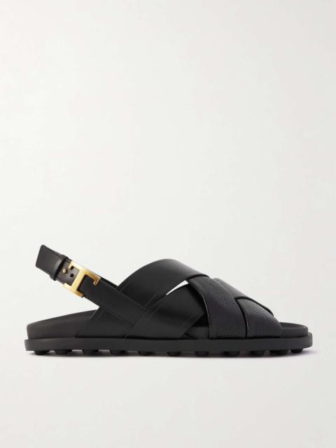 Tod's Textured and smooth leather sandals