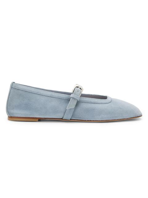 Stuart Weitzman Women's Sai Suede Ballet Flats - Breezy Blue