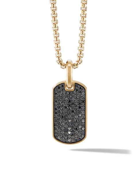 DAVID YURMAN Men's Chevron Tag in 18K Yellow Gold - Black Diamond