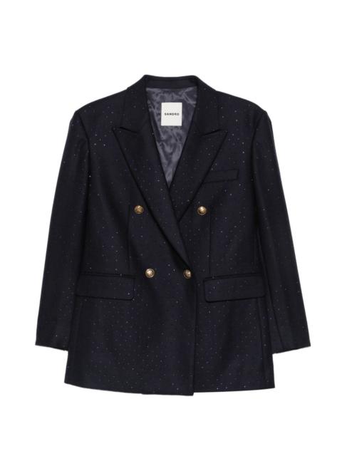 Sandro rhinestone-embellished double-breasted blazer
