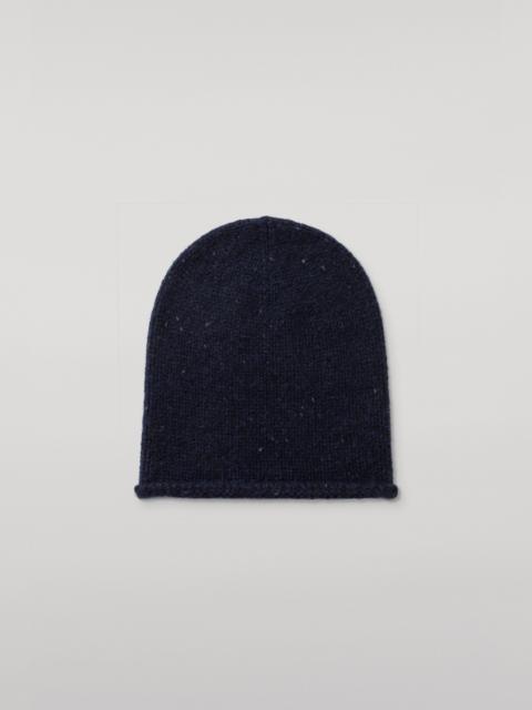 Johnstons of Elgin Tiree Blue Donegal Cashmere Beanie