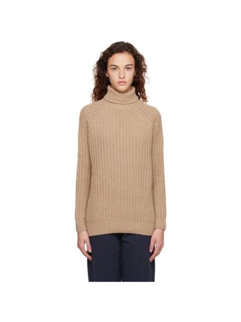 Sunspel Beige Chunky Turtleneck