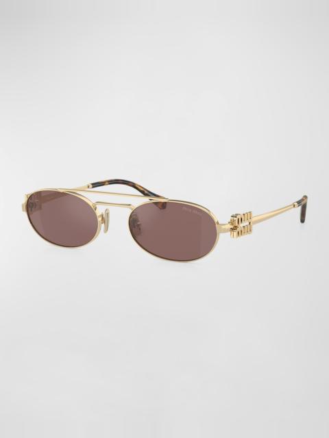 Miu Miu Logo Metal Aviator Sunglasses