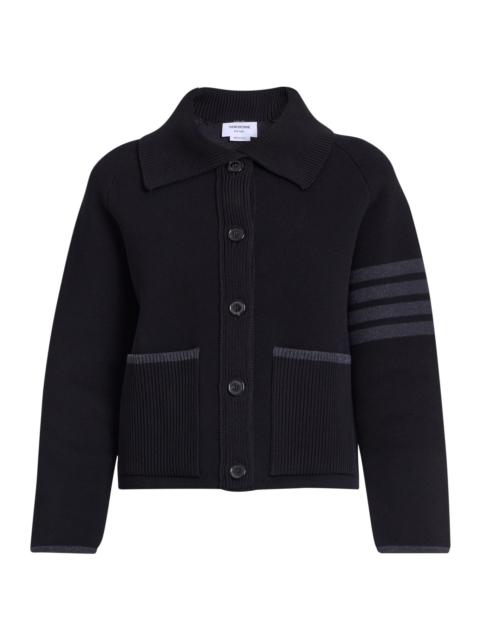Thom Browne Women's 4-Bar Stripe Cotton Pique Hybrid Polo Jacket - Black