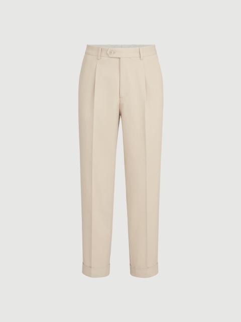 Brunello Cucinelli Cotton and virgin wool gabardine trousers with pleat