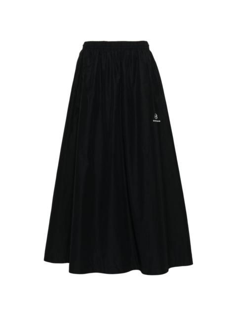 logo-embroidered maxi skirt