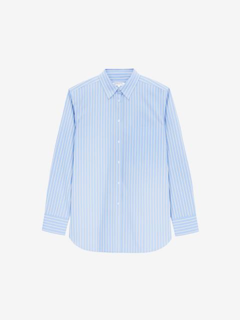 The Frankie Shop Oana Cotton Padded Shirt - Blue/White Stripe