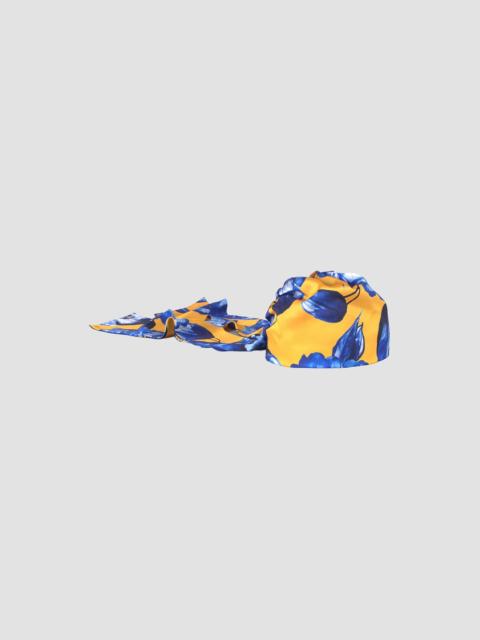 EUGENIA KIM Women's Gigi Floral Satin Head Scarf - Papaya Cobalt