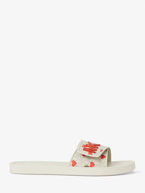 MICHAEL KORS Palmer Printed Signature Logo Slide Sandal