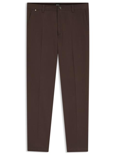 BOSS MODERN-FIT PANTS IN STRETCH-COTTON TWILL