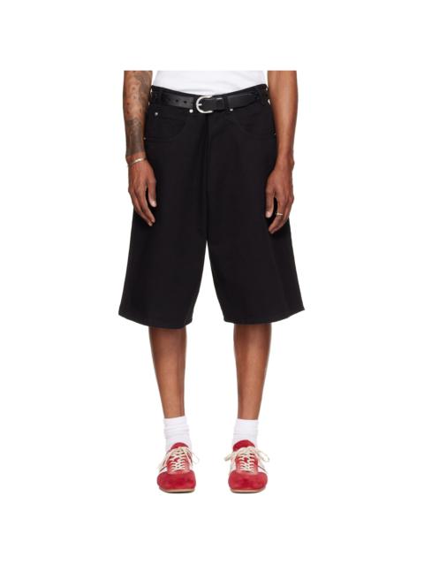LU'U DAN Black Kriss Kross Denim Shorts