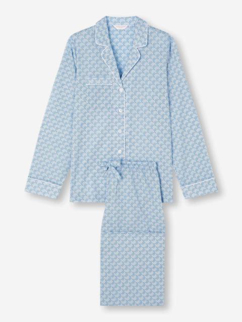 Derek Rose Women's Pyjamas Ledbury 72 Cotton Batiste Blue