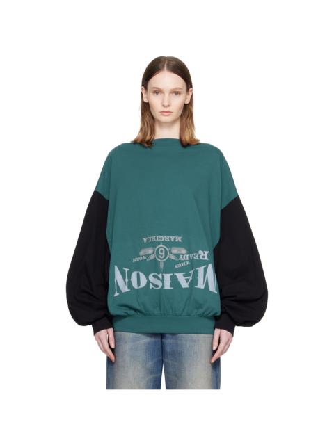 MM6 Maison Margiela Blue & Black Upside Down Top
