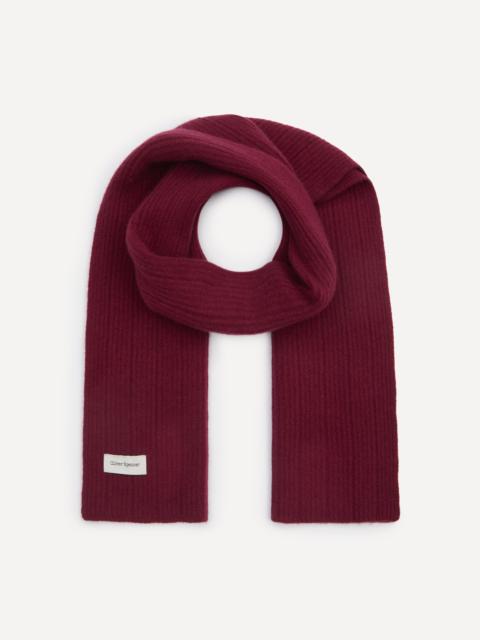 Oliver Spencer Red Soane Overton Ribbed Scarf
