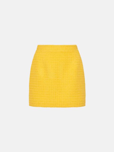 Alessandra Rich CHECKED TWEED BOUCLE MINI SKIRT