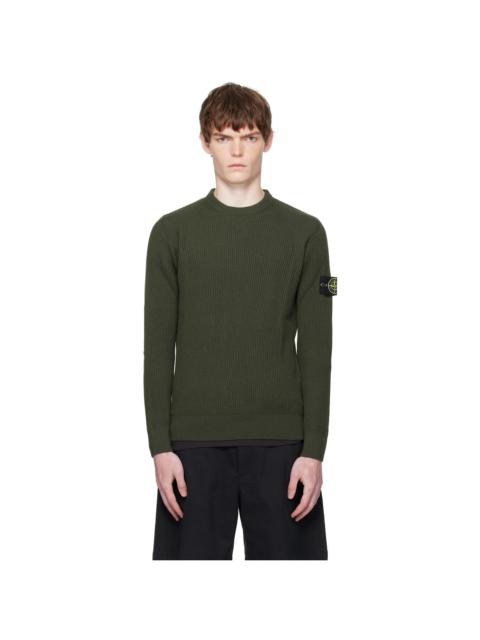 Stone Island Khaki 5100053 Full Rib RWS Wool Sweater