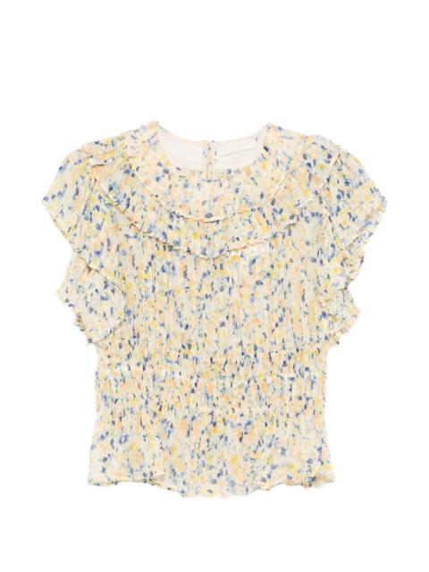 ULLA JOHNSON Athene ruffled floral-print blouse