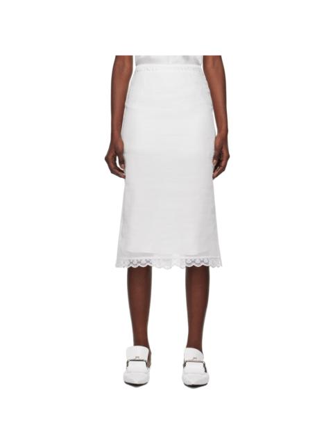 SHUSHU/TONG White Sheer Midi Skirt