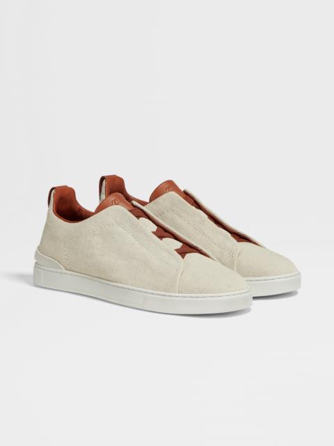 ZEGNA OFF WHITE CANVAS TRIPLE STITCH™ SNEAKERS