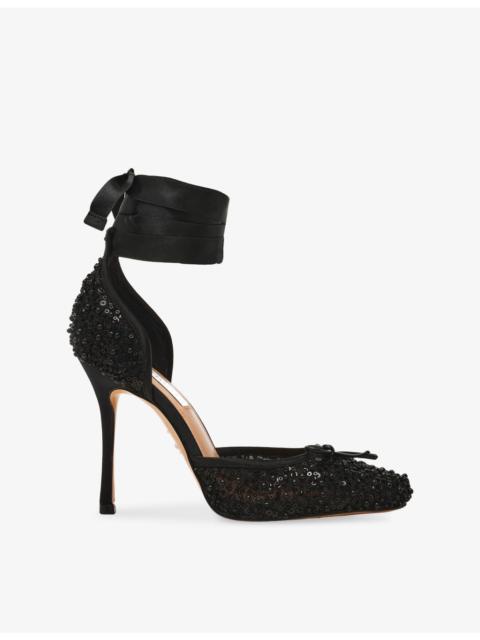 STEVE MADDEN Larina Sequin Satin Heels