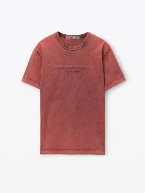 embossed logo tee in compact jersey