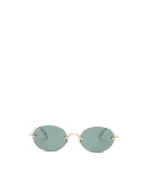 Ray-Ban rimless oval-frame sunglasses