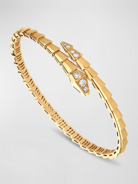 Serpenti Viper 18K Yellow Gold Bracelet with Diamonds, Size L