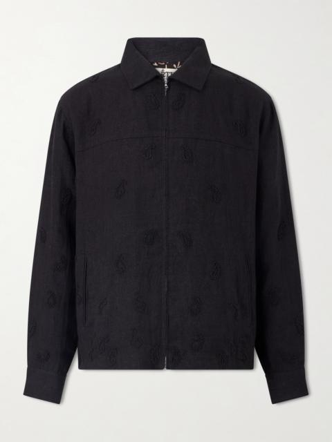 KARTIK RESEARCH Embellished Linen Blouson Jacket