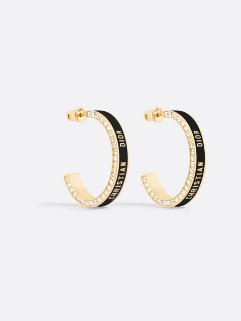 Large Dior Night Code Hoop Earrings