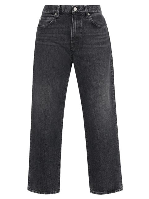 FRAME Women's The Hang Mid-Rise Wide-Leg Crop Jeans - Black