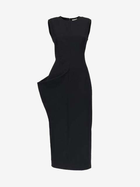 Women's Drape Detail Pencil Dress in Black
