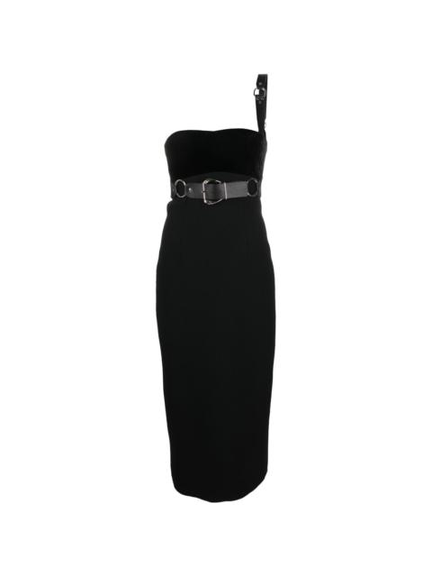 buckle-detail midi dress