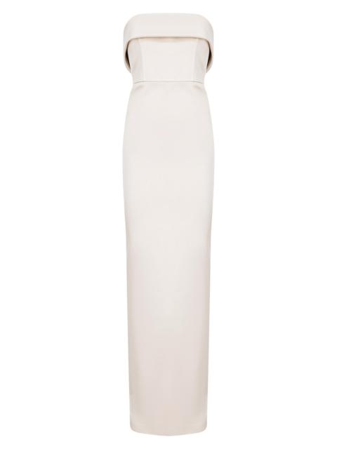 THE NEW ARRIVALS ILKYAZ OZEL Women's Rhea Satin Strapless Column Gown - Meringue