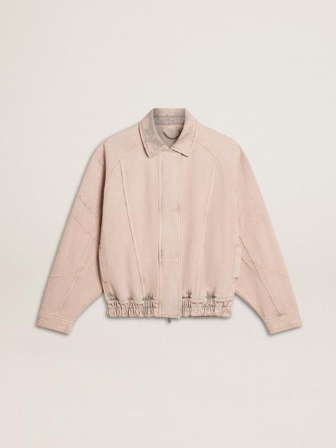 Golden Goose Women's pink dyed denim bomber jacket