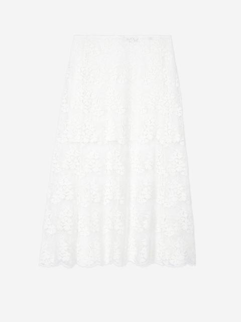 The Kooples LONG ECRU LACE SKIRT