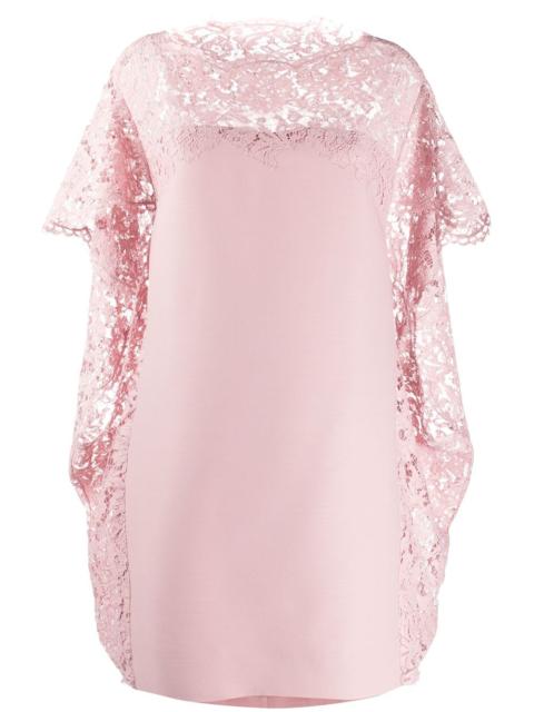 Valentino lace cape shift dress