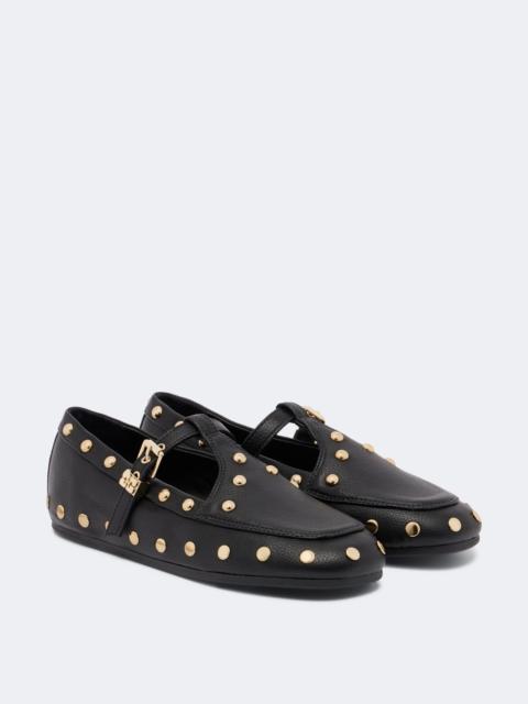 GANNI Mary Jenny studded flats