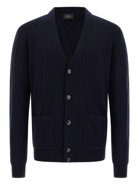 Brioni ribbed braid cardigan