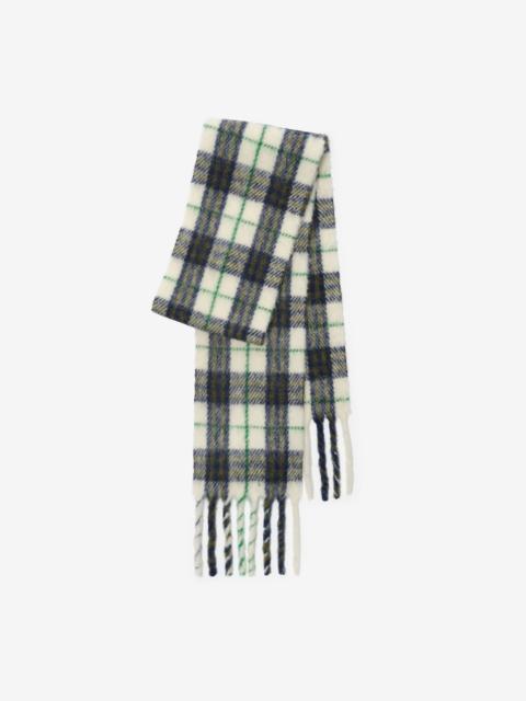 Burberry Narrow Check Alpaca Wool Blend Scarf