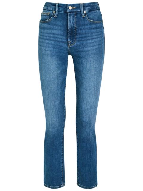 GOOD AMERICAN Good American Slim Straight-leg Cropped Jeans