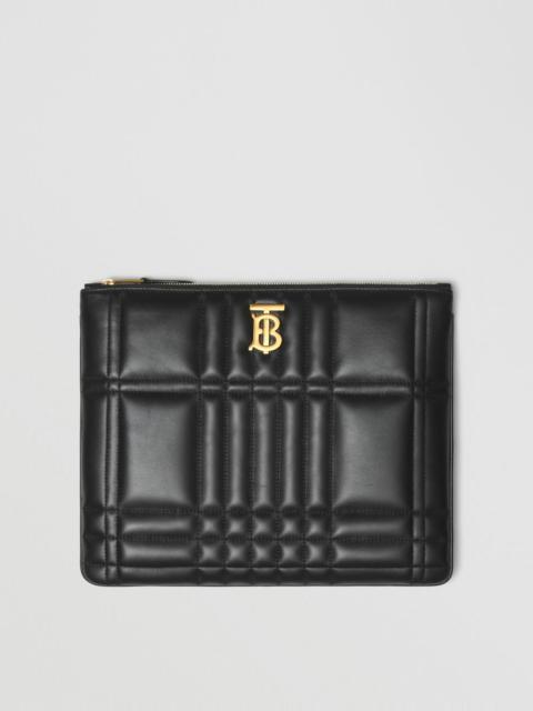 Burberry Quilted Lambskin Lola Zip Pouch