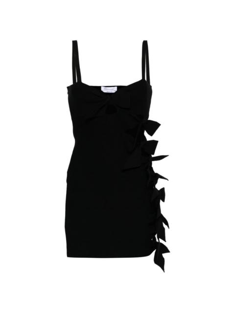 bow-embellished cut-out minidress