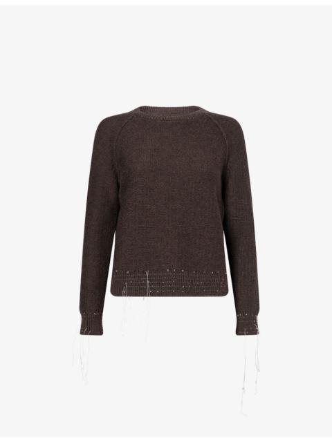 Maison Margiela Loose-Threads Raglan-Sleeve Wool-Blend Jumper