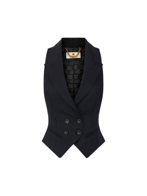 ELISABETTA FRANCHI Wool double-breasted vest