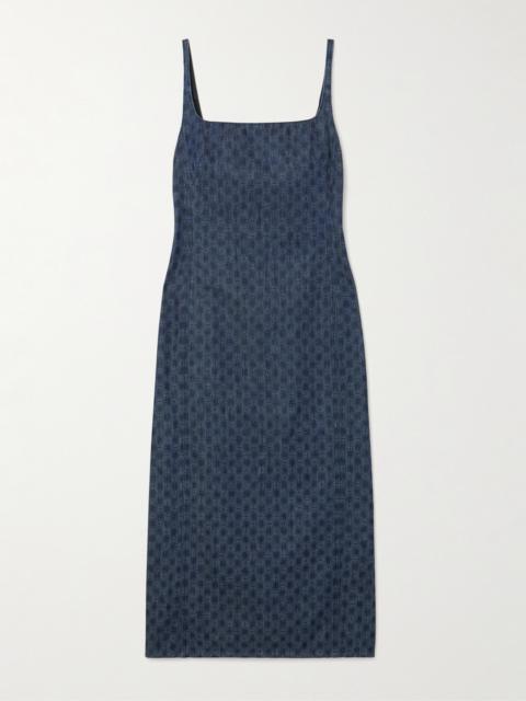 Dries Van Noten Printed Denim Midi Dress