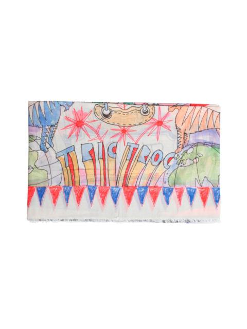 BACKGAMMON 130X135CM COTTON AND CASHMERE SCARF