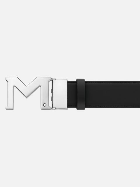M buckle black 35 mm reversible leather belt