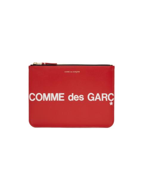 Comme Des Garçons Red Huge Logo Pouch