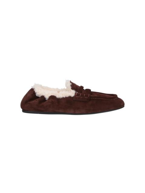 Miu Miu SUEDE AND SHEARLING LOAFERS