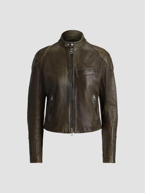 Ralph Lauren Women's Orman Soft Leather Moto Jacket - Vintage Beech